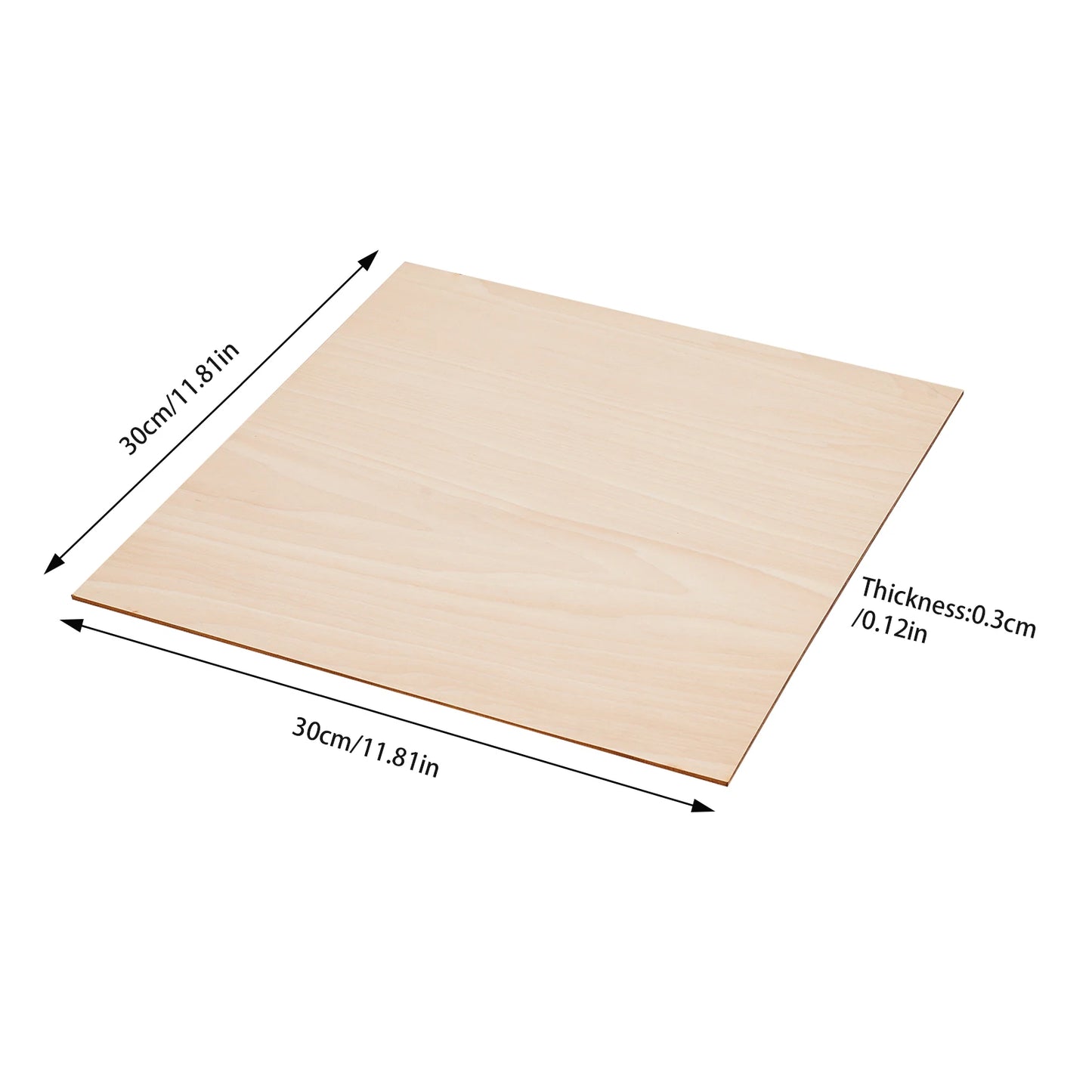 30PCS Board for Wood DIY Home Decor, Basswood Sheets, Rectangle Blank Wooden 3mm Thickness