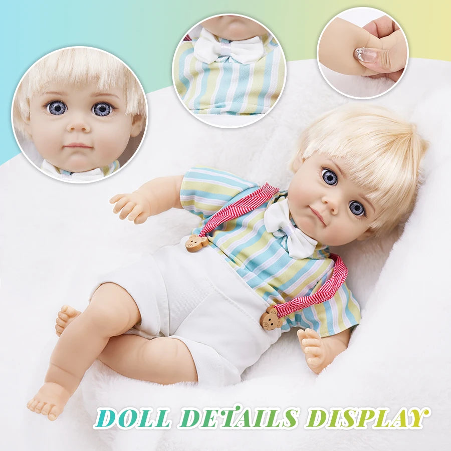 14Inch 35CM Boy Baby Doll With Fashion Clothes Bebe Reborn Doll Soft Skin Cotton Body Lifelike Realistic Baby Children Gift Toy