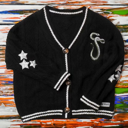 Evermore Cardigan Taylor Version Green Vine Embroidered Button Down Cable Knit Sweater Women Fall Winter Vintage Outfit