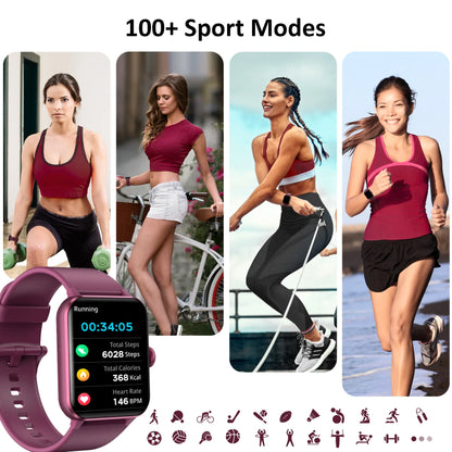IOWODO R50 Waterproof Smart Watch 1.85'' HD Screen BT Calls SpO2 Heart Rate Monitor Men Women Smartwatch with 100 Workout Modes