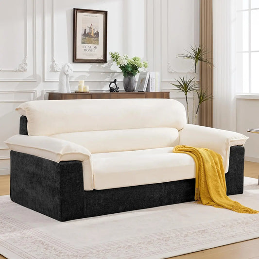 80'' Boneless Loveseat Sofa, Oversized Cloud Deep Seat Couch, Upholstered Chenille Memory Foam Love seat Sofa for, Customized