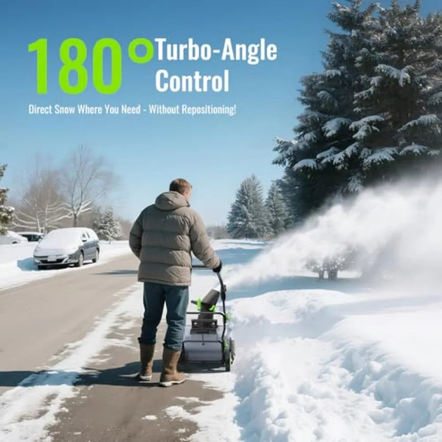 Cordless Snow Blower Electric Snow Thrower 19 Inch 40V 4.0Ah Battery Powered Snow Removal 1500W Brushless Motor 25FT Throw Dist