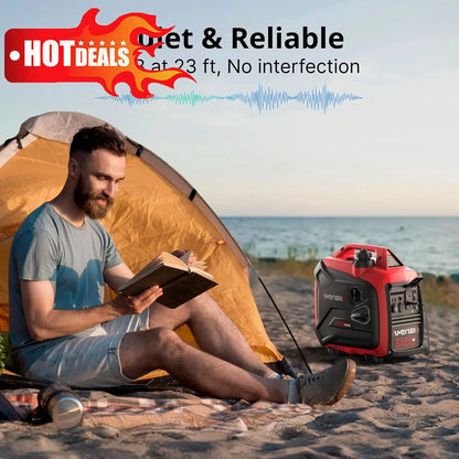EPA Compliant 2025 Version，2500-Watt Gas Powered Portable Inverter Generator, CO Sensor, Super Quiet for Home Backup