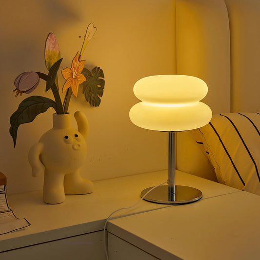 Bauhaus  table lamp plastic lampshade  bedroom bedside living room Nordic mushroom lamp 9-level brightness dimming ambient light