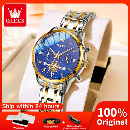 OLEVS 2897 Women Watch Original Fashion Multifunction Quartz Wristwatch Waterproof Luminous r Ladies Watches Gifts For Women