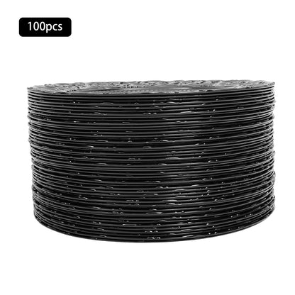 100-Piece Round Charger Plates Set in Black Silver Green Gold with Patterns Reusable Serving Plates for Weddings Banquets