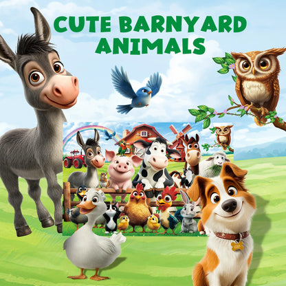 Floor Puzzles for Kids, 48pcs Farm Animals Puzzles for Kids Ages 4-6, Large Jigsaw Puzzles for Toddlers, Christmas Birthday Gift