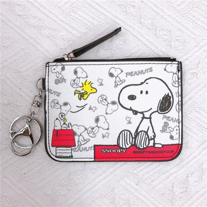 Snoopy Coin Purses Charlie Brown Cute Wallet Women Leisure Woodstock Zipper Card Holder Coin Pouch Lady Cases Giirls