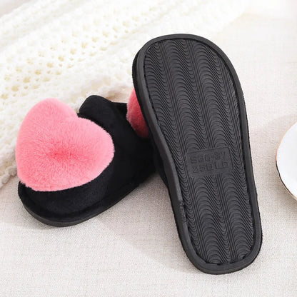 2025 Winter Cute Cotton Slippers for Women Winter Warm Shoes Soft Fur Thick Sole Anti-slip Couples Indoor Home Floor Slides