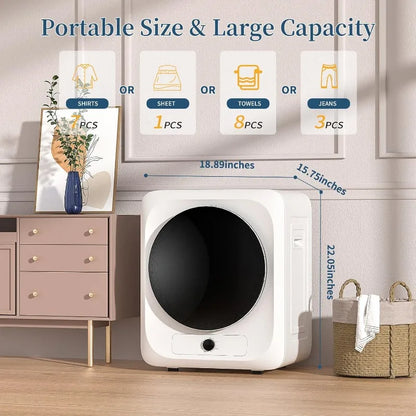 Zynkez 18Lbs Washer and 10Lbs Dryer Combo, Full Automatic Portable Laundry Set with 7 Wash Programs, 5 Dry Modes