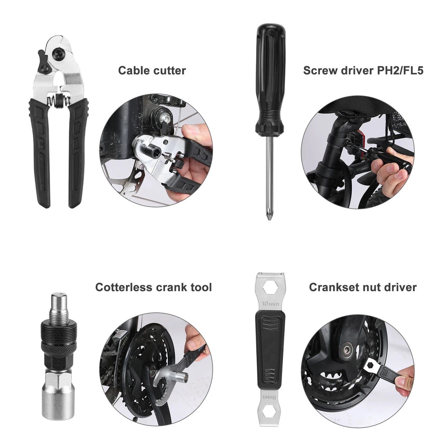 Swiss+Tech 30 Piece Bike Repair Tool Kit, Bicycle Maintenance Tool Set with Storage Case, Bike Accessories for Mountain