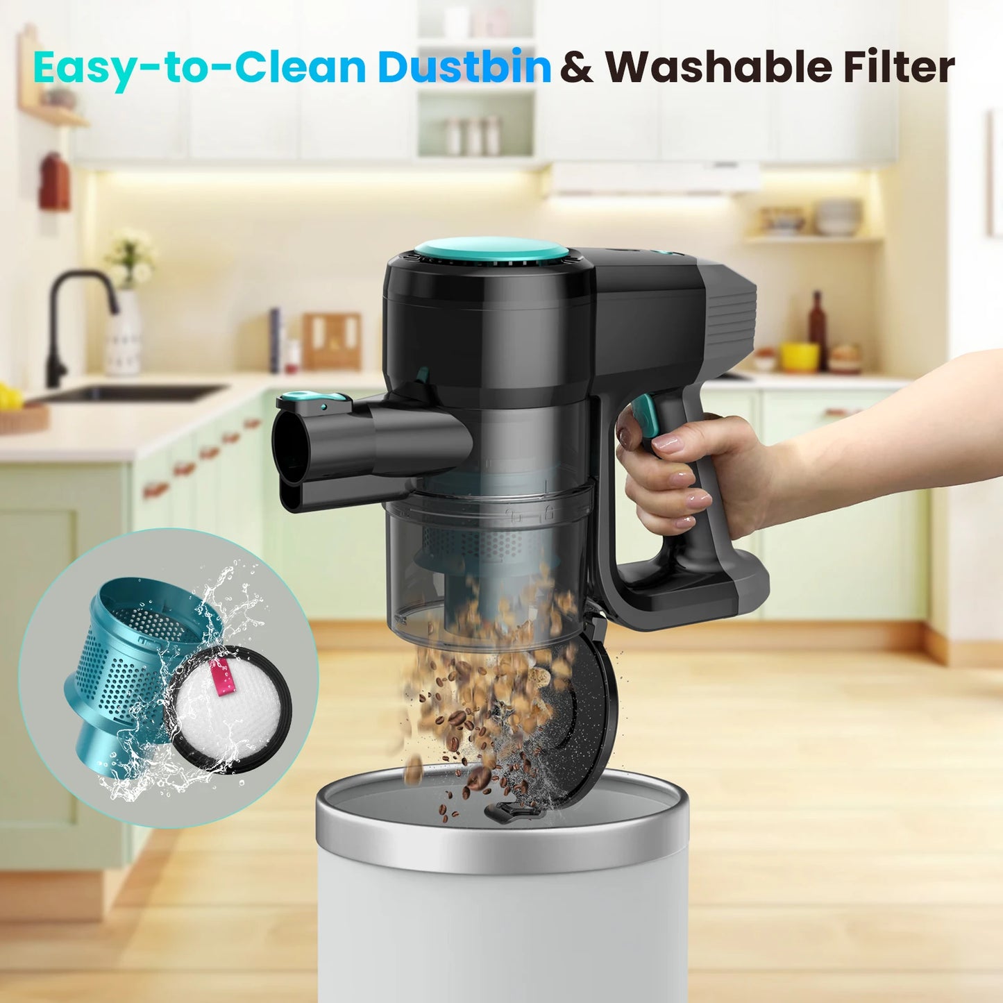 INSE N3T Cordless Vacuum Cleaner 20Kpa 6 in 1 Lightweight Stick Vacuum Up to 40mins Runtime for Home Carpet Pets Hair Hard Floor