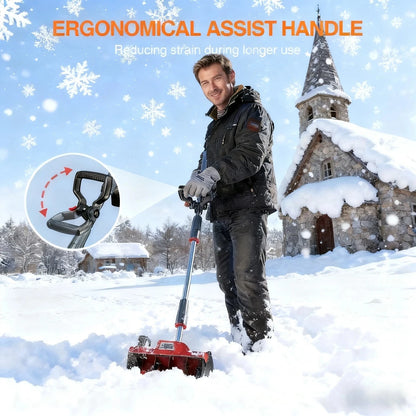 TaskStar Cordless Snow Blower w/LED Light 23 Ft Thrower Distance Electric Snow Shovel With 2 4.0Ah Batteries&Directional Plate