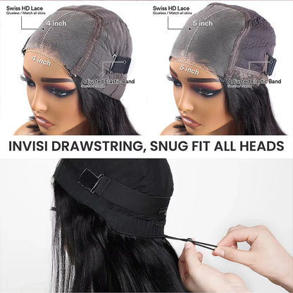 Glueless Hd Lace Human Hair Bone Straight Lace Front Wigs 4x4 5x5 Pre-Cut Lace Wig Human Hair Lace Closure Wig For Black Women