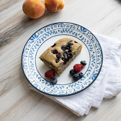 Corelle Vitrelle 6-Piece Dinner Plate Set: Triple Layer Glass, Chip-Resistant, Lightweight, Round Plates in Portofino Pattern