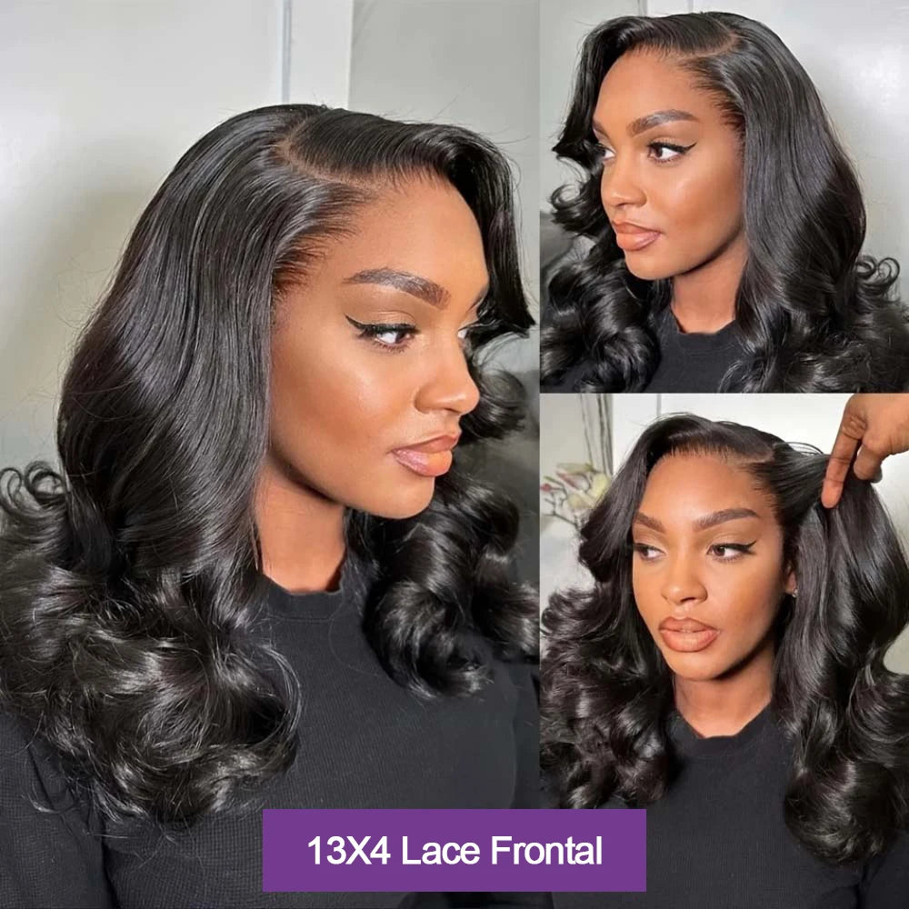 Body Wave Bob Wig 13x6 Transparent Hd Lace Frontal Wig Brazilian Human Hair Wigs Water Wave 13x4 Glueless Lace Wigs 250 Density