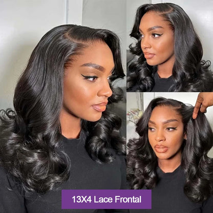 Body Wave Bob Wig 13x6 Transparent Hd Lace Frontal Wig Brazilian Human Hair Wigs Water Wave 13x4 Glueless Lace Wigs 250 Density