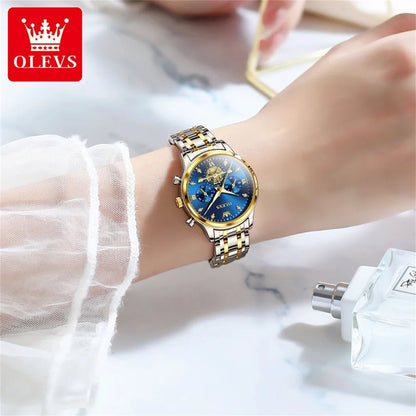 OLEVS 2897 Women Watch Original Fashion Multifunction Quartz Wristwatch Waterproof Luminous r Ladies Watches Gifts For Women
