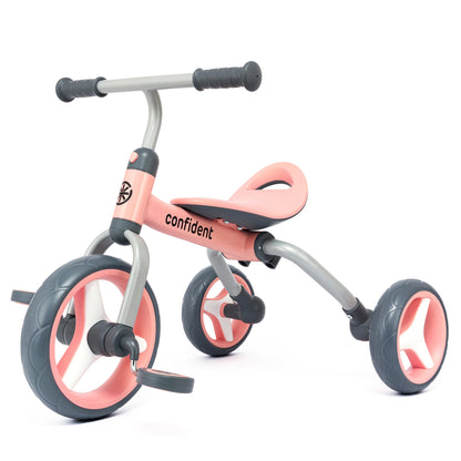 4 In 1 Kids Tricycle For 2-5 Years Old Boy & Girl Gift, Folding Toddler Balance Bike With Removable Pedals Balance Training Bike