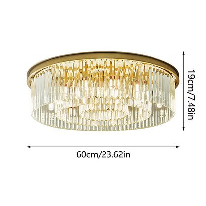 Modern Chandelier Crystal Light Fixture LED Hanging Flush Mount Ceiling Lamp Simple Home Decor Lighting 110-220V 60cm